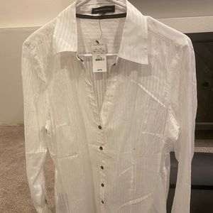 Express Vneck Button Up Dress Shirt - NWT